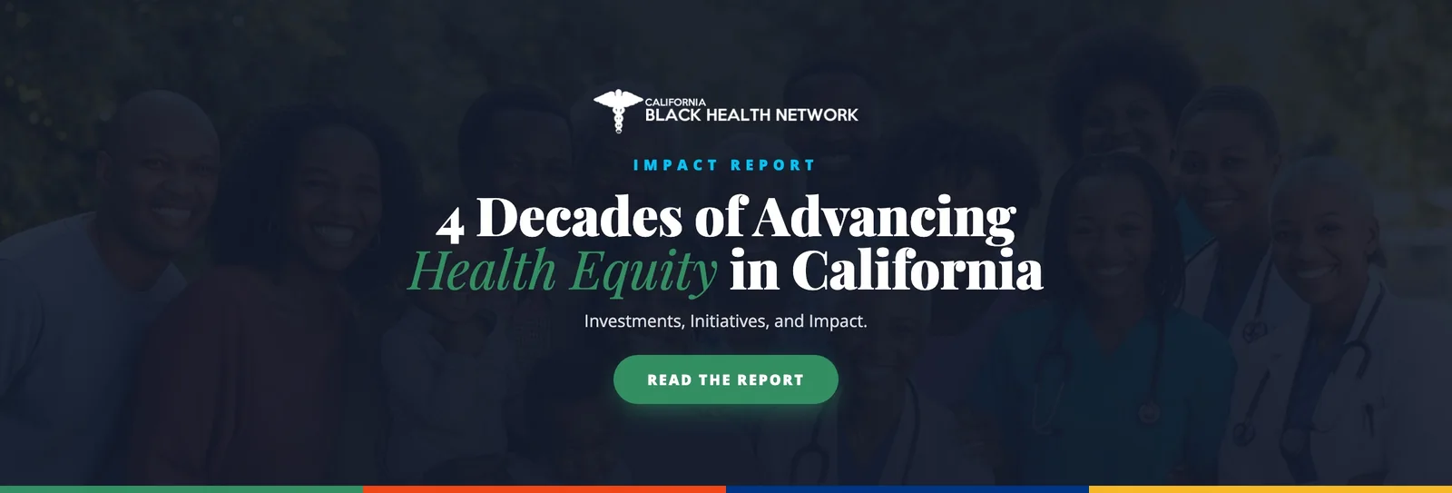Portada del informe de impacto de California Black Health Network: 4 Decades of Advancing Health Equity in California